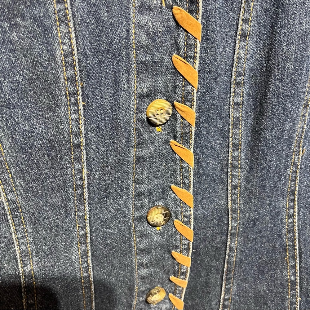 Cotton Denim Jacket with Tan Stitching Sz.12 - Picture 7 of 8
